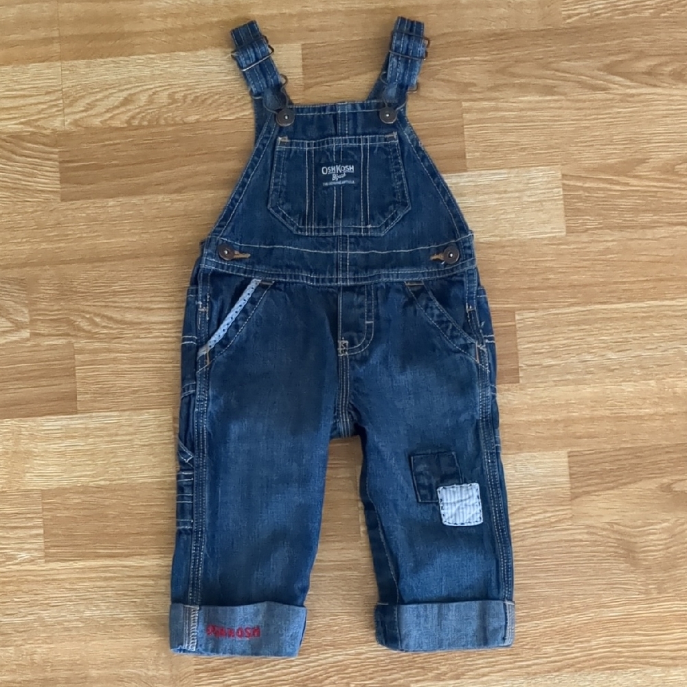 OshKosh B'gosh Baby Infant Jean Overalls for Kids, Size 6 Months, 100% Cotton